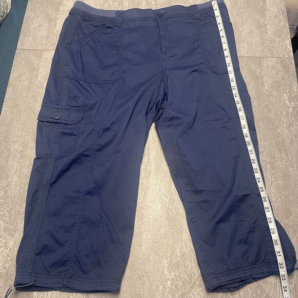 Style & Co 18W Cargo Capri Midrise Bungee  Comfort Waist Pockets Nautical Beachy - Picture 3 of 12